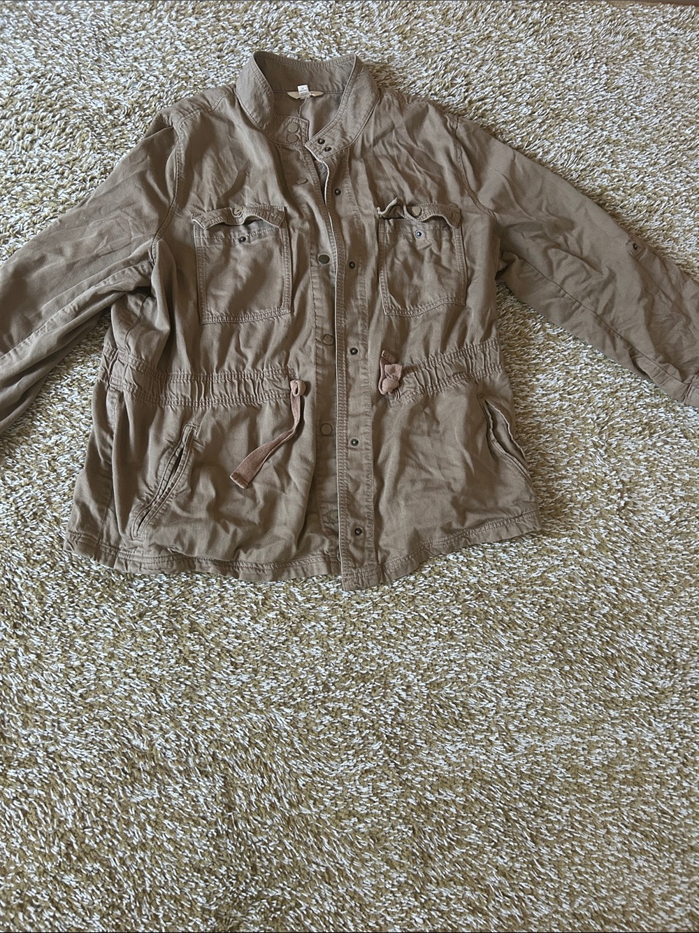 Terra & Sky Tan Utility Jean Jacket